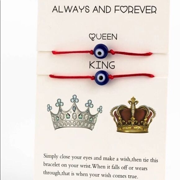 Love Eye Nazar Protection Care Bracelets 2 Red - Picture 1 of 6